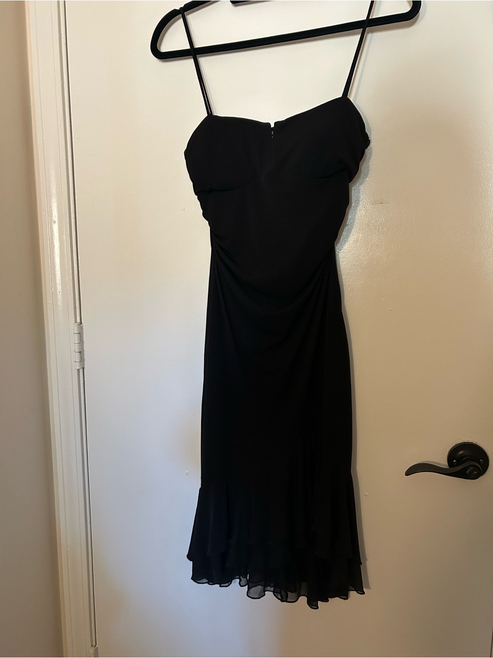 City Triangles Y2K Black Ruched Spaghetti Strap Dress | Medium